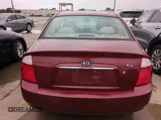 2006 Kia Spectra EX with VIN KNAFE121765251050, listed as a Copart auction lot 75120624 with 0 mi miles and Salvage Title. Bid and sale history available at carsss.com. Image 6.