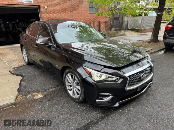 2020 Infiniti Q50 with VIN JN1EV7AR9LM252987, listed as a IAAI auction lot 42172320 with 55,119 mi miles and . Bid and sale history available at DreamBid. Image 1.