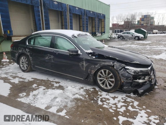 2017 BMW 7 Series 740i xDrive with VIN WBA7E4C59HGU99430, listed as a Copart auction lot 37789053 with 0 mi miles. Bid and sale history available at carsss.com. Image 4.