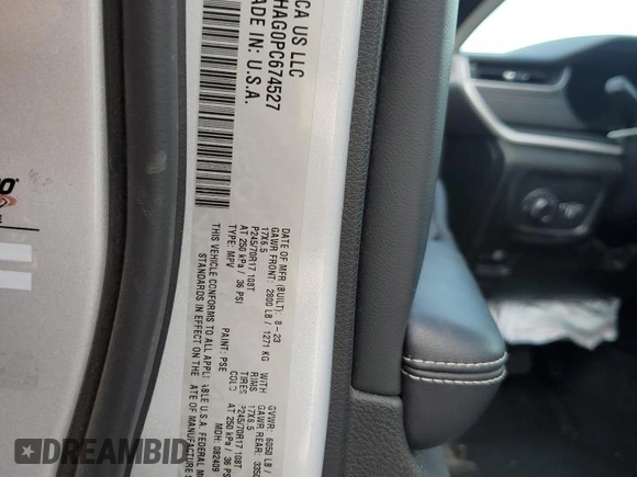 2023 Jeep Grand Cherokee Laredo with VIN 1C4RJHAG0PC674527, listed as a Copart auction lot 58538195 with 37,434 mi miles and Salvage title. Bid and sale history available at DreamBid. Image 12.