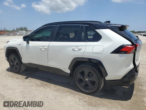 2021 Toyota RAV4 Hybrid XSE with VIN 4T3E6RFV3MU061808, listed as a Copart auction lot 57048025 with 20,614 mi miles and Salvage title. Bid and sale history available at DreamBid. Image 2.