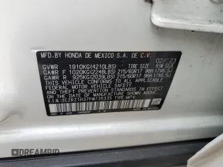 2023 Honda HR-V LX with VIN 3CZRZ1H37PM735335, listed as a Copart auction lot 58957705 with 21,203 mi miles and Salvage title. Bid and sale history available at DreamBid. Image 13.