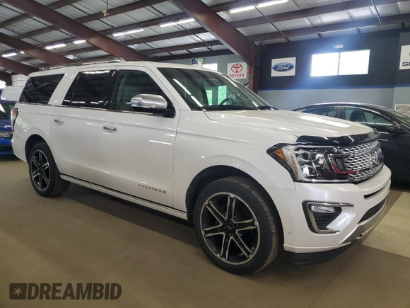 2019 Ford Expedition Max Platinum z VIN 1FMJK1MT7KEA55202, wystawiony jako Copart lot #57873385 z przebiegiem 93 136 mil mil oraz Czysty tytuł • Clean title. Historia ofert i sprzedaży dostępna na DreamBid. Obrazek 4.
