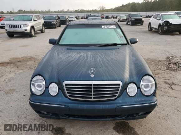 2000 Mercedes-Benz E-Class with VIN WDBJF65J1YB103093, listed as a Copart auction lot 51587325 with 208,350 mi miles and Salvage Title. Bid and sale history available at carsss.com. Image 5.