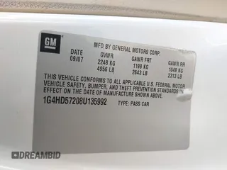 2008 Buick Lucerne CXL with VIN 1G4HD57208U135992, listed as a IAAI auction lot 41938263 with 81,998 mi miles and . Bid and sale history available at DreamBid. Image 9.