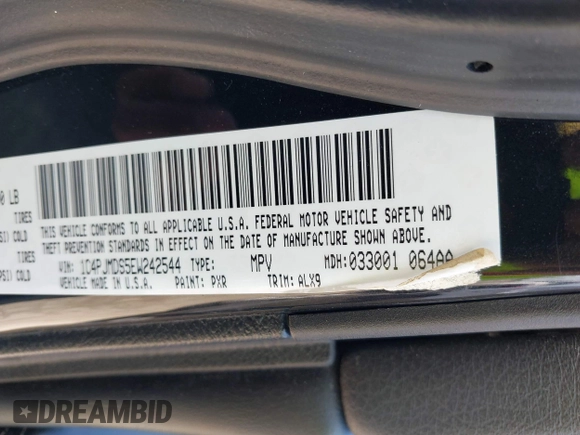 2014 Jeep Cherokee Limited with VIN 1C4PJMDS5EW242544, listed as a IAAI auction lot 42213907 with 114,515 mi miles and . Bid and sale history available at DreamBid. Image 9.