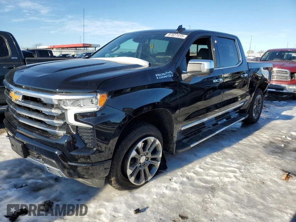 2023 Chevrolet Silverado 1500 with VIN 2GCUDJED6P1136932, listed as a Copart auction lot 87827415 with 9,500 mi miles and Salvage Title. Bid and sale history available at DreamBid. Image 1.