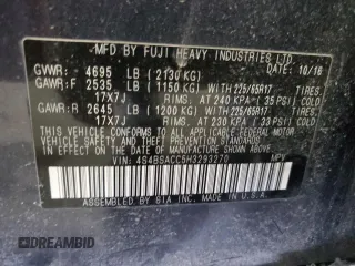2017 Subaru Outback Premium with VIN 4S4BSACC5H3293270, listed as a Copart auction lot 44754885 with Not provided miles and Salvage title. Bid and sale history available at DreamBid. Image 14.