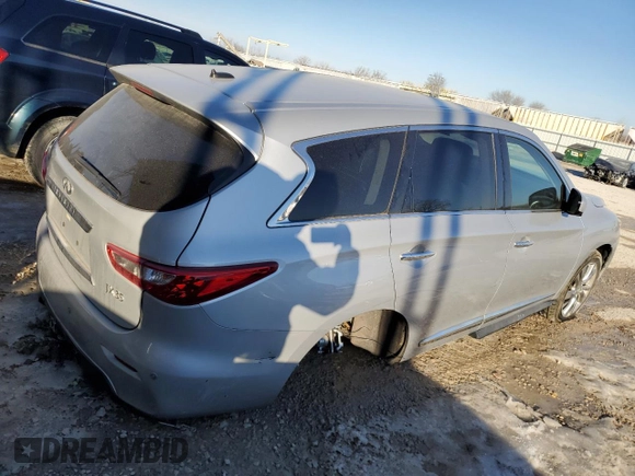 2013 Infiniti JX35 with VIN 5N1AL0MM4DC322164, listed as a Copart auction lot 89049285 with 147,940 mi miles and Clean Title. Bid and sale history available at carsss.com. Image 3.