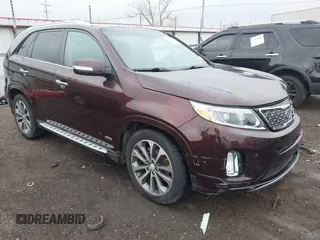2014 Kia Sorento SX Limited with VIN 5XYKWDA77EG523043, listed as a IAAI auction lot 41017414 with 136,356 mi miles. Bid and sale history available at carsss.com. Image 1.