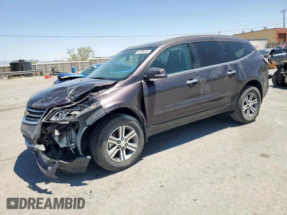 2015 Chevrolet Traverse LT z VIN 1GNKRHKD3FJ144343, wystawiony jako Copart lot #57354265 z przebiegiem 46 761 mil mil oraz Szkoda całkowita • Salvage title. Historia ofert i sprzedaży dostępna na DreamBid. Obrazek 1.