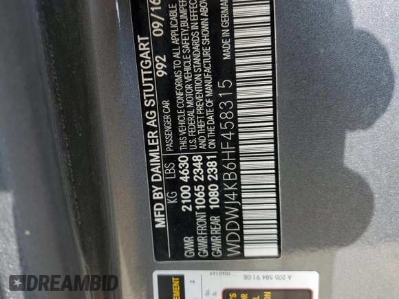 2017 Mercedes-Benz C 300 с VIN WDDWJ4KB6HF458315, выставлен на аукционе Copart как лот 54230305 с пробегом 128 672 миль миль и Чистый • Clean title. История ставок и продаж доступна на DreamBid. Изображение 12.