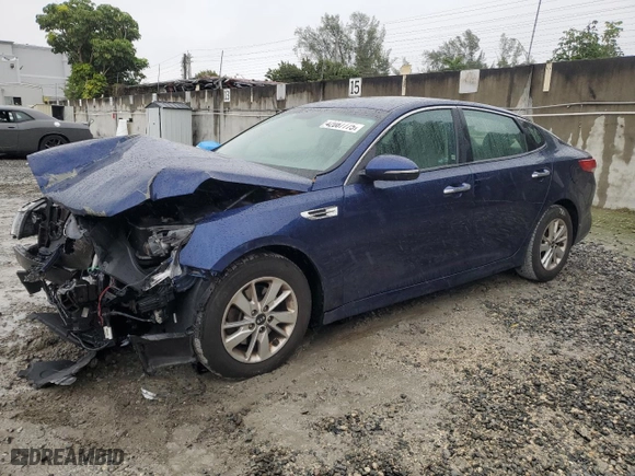 2018 Kia Optima LX with VIN 5XXGT4L38JG183621, listed as a Copart auction lot 42087775 with 98,323 mi miles and Salvage Title. Bid and sale history available at carsss.com. Image 1.
