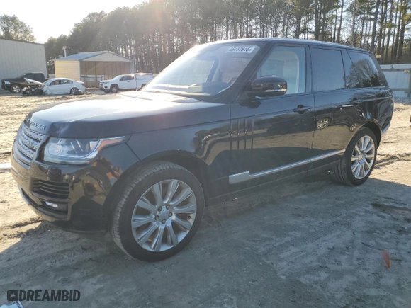2016 Land Rover Range Rover Supercharged with VIN SALGS2EFXGA296109, listed as a Copart auction lot 45457845 with 132,406 mi miles and Salvage Title. Bid and sale history available at carsss.com. Image 1.