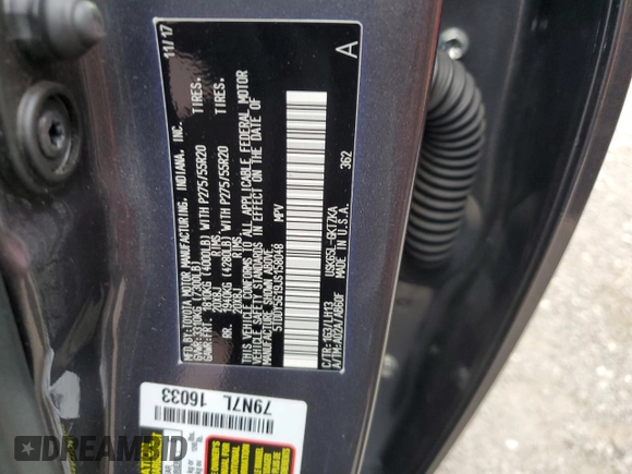 2018 Toyota Sequoia Platinum with VIN 5TDDY5G19JS158048, listed as a Copart auction lot 79352984 with 129,083 mi miles and Salvage Title. Bid and sale history available at carsss.com. Image 13.