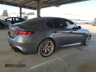 2021 Alfa Romeo Giulia Quadrifoglio with VIN ZARFAMEV5M7646074, listed as a Copart auction lot 46932545 with 21,797 mi miles and Salvage title. Bid and sale history available at DreamBid. Image 3.