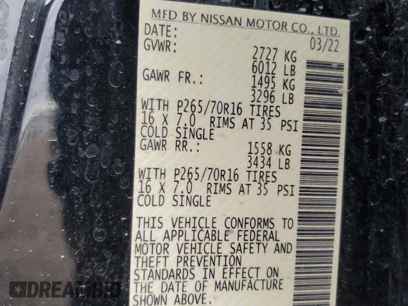 2022 Nissan Frontier S с VIN 1N6ED1EK3NN664004, выставлен на аукционе Copart как лот 54534175 с пробегом 41 549 миль миль и Списание • Salvage title. История ставок и продаж доступна на DreamBid. Изображение 12.