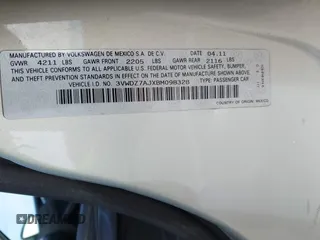 2011 Volkswagen Jetta SE with VIN 3VWDZ7AJXBM098328, listed as a IAAI auction lot 41819874 with 133,877 mi miles and . Bid and sale history available at DreamBid. Image 9.