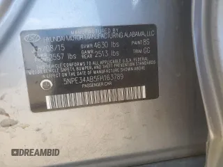 2015 Hyundai Sonata Limited z VIN 5NPE34AB5FH163789, wystawiony jako Copart lot #53722105 z przebiegiem 89 558 mil mil oraz Szkoda całkowita • Salvage title. Historia ofert i sprzedaży dostępna na DreamBid. Obrazek 13.