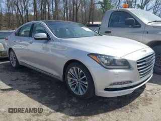 2017 Genesis G80 3.8L with VIN KMHGN4JE4HU175417, listed as a IAAI auction lot 41818684 with 83,658 mi miles. Bid and sale history available at carsss.com. Image 1.