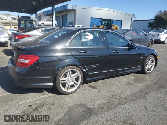 2012 Mercedes-Benz C 350 Sport with VIN WDDGF5HB6CR199867, listed as a Copart auction lot 75015004 with 92,570 mi miles and Salvage Title. Bid and sale history available at DreamBid. Image 3.