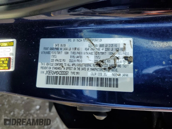 2010 Mazda CX-7 Sport with VIN JM3ER2WM0A0300891, listed as a Copart auction lot 56247835 with 199,919 mi miles and Clean Title. Bid and sale history available at DreamBid. Image 13.