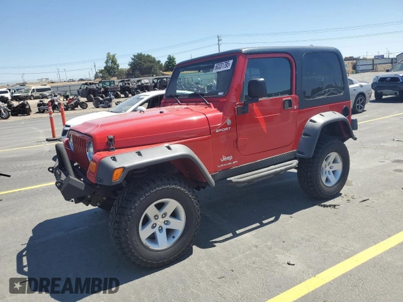 2004 Jeep Wrangler Sport with VIN 1J4FA49S24P720488, listed as a Copart auction lot 60331795 with 134,974 mi miles and Salvage title. Bid and sale history available at DreamBid. Image 1.