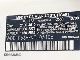 2009 Mercedes-Benz CLK 350 z VIN WDBTK56FX9T105106, wystawiony jako IAAI lot #42381316 z przebiegiem 59 138 mil mil oraz . Historia ofert i sprzedaży dostępna na DreamBid. Obrazek 9.