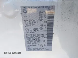 2015 Nissan Rogue SV z VIN 5N1AT2MV5FC857494, wystawiony jako IAAI lot #42198139 z przebiegiem 110 369 mil mil oraz . Historia ofert i sprzedaży dostępna na DreamBid. Obrazek 9.