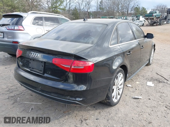 2014 Audi A4 Premium with VIN WAUAFAFLXEN040409, listed as a IAAI auction lot 41726142 with 110,383 mi miles. Bid and sale history available at carsss.com. Image 4.
