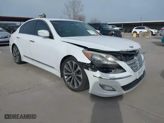 2014 Hyundai Genesis 5.0L R-Spec with VIN KMHGC4DH4EU264721, listed as a IAAI auction lot 41739482 with 120,452 mi miles. Bid and sale history available at carsss.com. Image 1.