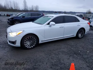 2017 Genesis G90 Premium with VIN KMHG34JA8HU033526, listed as a Copart auction lot 84528214 with 74,423 mi miles and Salvage Title. Bid and sale history available at DreamBid. Image 1.