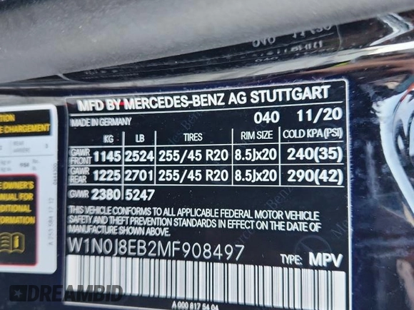 2021 Mercedes-Benz GLC 300 with VIN W1N0J8EB2MF908497, listed as a Copart auction lot 61769925 with 108,671 mi miles and Clean title. Bid and sale history available at DreamBid. Image 13.