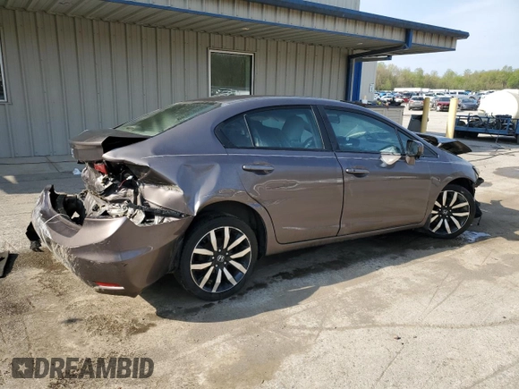2015 Honda Civic EX-L with VIN 2HGFB2F90FH512353, listed as a Copart auction lot 54931545 with 150,461 mi miles and Salvage Title. Bid and sale history available at DreamBid. Image 3.