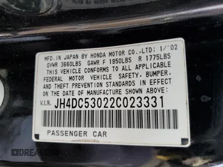 2002 Acura RSX Type S with VIN JH4DC53022C023331, listed as a Copart auction lot 49689175 with 0 mi miles and Salvage Title. Bid and sale history available at carsss.com. Image 14.