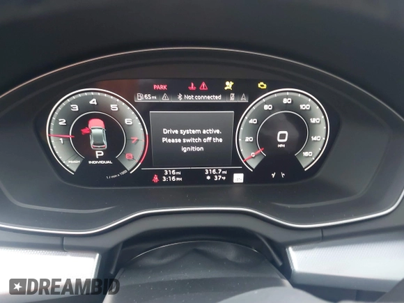 2025 Audi Q5 S line Premium Plus with VIN WA1EAAFY7S2024867, listed as a IAAI auction lot 41298225 with 316 mi miles and . Bid and sale history available at DreamBid. Image 7.