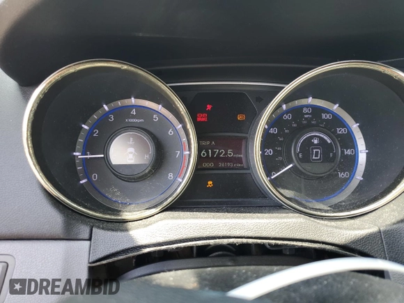 2013 Hyundai Sonata GLS with VIN 5NPEB4AC8DH640529, listed as a Copart auction lot 51281265 with 26,193 mi miles and Salvage Title. Bid and sale history available at carsss.com. Image 9.