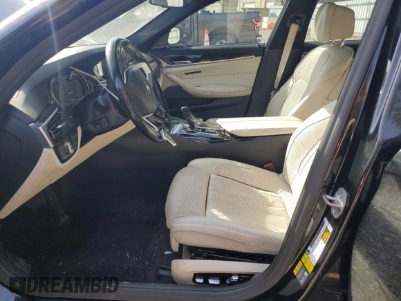 2019 BMW 5 Series 530e xDrive with VIN WBAJB1C56KB375178, listed as a Copart auction lot 46592325 with 114,419 mi miles and Salvage title. Bid and sale history available at DreamBid. Image 7.