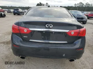 2014 Infiniti Q50 Sport with VIN JN1BV7ARXEM690245, listed as a Copart auction lot 47778955 with 143,477 mi miles and Salvage Title. Bid and sale history available at DreamBid. Image 6.