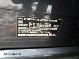 2022 BMW X7 xDrive40i with VIN 5UXCW2C01N9M65763, listed as a Copart auction lot 44981605 with 26,232 mi miles and Salvage Title. Bid and sale history available at carsss.com. Image 13.