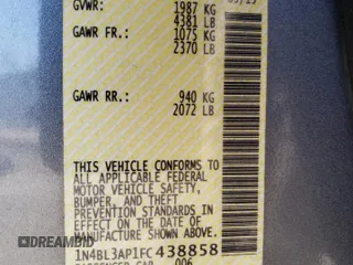 2015 Nissan Altima SL with VIN 1N4BL3AP1FC438858, listed as a Copart auction lot 79325914 with 114,280 mi miles and Salvage Title. Bid and sale history available at DreamBid. Image 13.