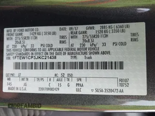 2018 Ford F-150 XL z VIN 1FTEW1CP3JKC21438, wystawiony jako IAAI lot #42207035 z przebiegiem 86 417 mil mil oraz . Historia ofert i sprzedaży dostępna na DreamBid. Obrazek 9.