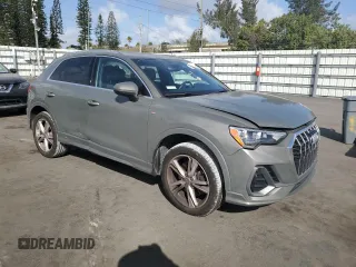 2020 Audi Q3 S line Premium with VIN WA1DECF37L1052630, listed as a Copart auction lot 45125555 with 57,910 mi miles and Non Repairable. Bid and sale history available at carsss.com. Image 4.