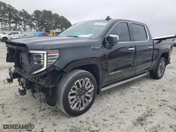 2023 GMC Sierra 1500 Denali Ultimate with VIN 1GTUUHEL1PZ119317, listed as a Copart auction lot 79717174 with 28,667 mi miles and Salvage Title. Bid and sale history available at carsss.com. Image 1.