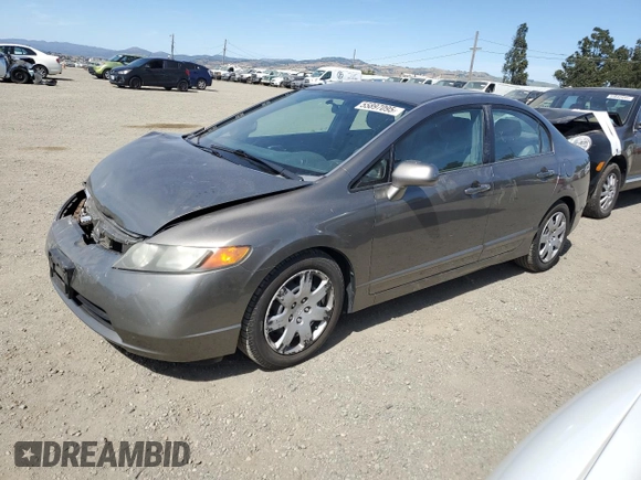 2008 Honda Civic LX with VIN 2HGFA16518H318976, listed as a Copart auction lot 55897095 with 183,864 mi miles and Salvage Title. Bid and sale history available at DreamBid. Image 1.
