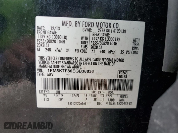2014 Ford Explorer Limited with VIN 1FM5K7F86EGB38836, listed as a Copart auction lot 49069435 with 175,495 mi miles and Salvage Title. Bid and sale history available at carsss.com. Image 16.