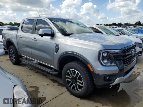 2024 Ford Ranger LARIAT with VIN 1FTER4JH5RLE19786, listed as a Copart auction lot 74039224 with 0 mi miles and Salvage Title. Bid and sale history available at carsss.com. Image 4.