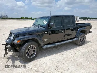 2020 Jeep Gladiator Overland with VIN 1C6HJTFG9LL217966, listed as a Copart auction lot 59424545 with 61,407 mi miles and Salvage title. Bid and sale history available at DreamBid. Image 1.