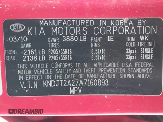 2010 Kia Soul + with VIN KNDJT2A27A7160893, listed as a IAAI auction lot 41312041 with 221,568 mi miles. Bid and sale history available at carsss.com. Image 9.