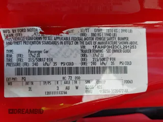 2012 Ford Focus SEL with VIN 1FAHP3H23CL291253, listed as a IAAI auction lot 42044902 with 184,716 mi miles. Bid and sale history available at carsss.com. Image 9.